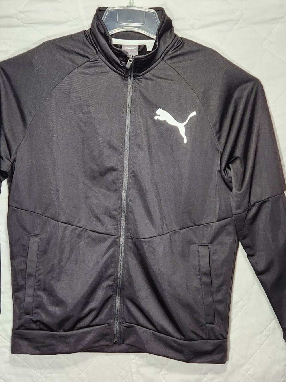 Puma Track Jacket Tricot Mens, Size Large, Black Lightweight, NWT